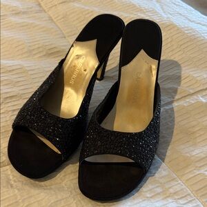 Caparros Black Glitter Heels